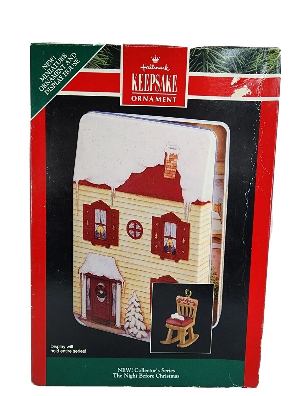 1992 Hallmark Keepsake Ornament The Night Before Christmas Display House VTG NIB